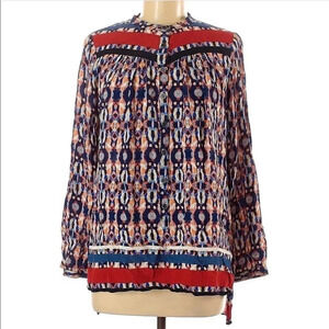 Anthropologie Plenty by Tracy Reese Boho Batik Medallion Blouse XS